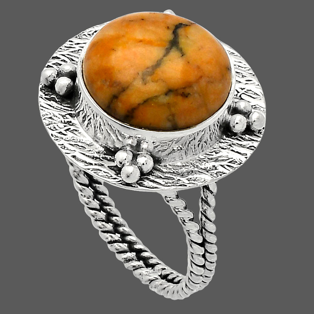 Natural Honey Dendritic Opal Ring size-9 R-1722 SDR229935