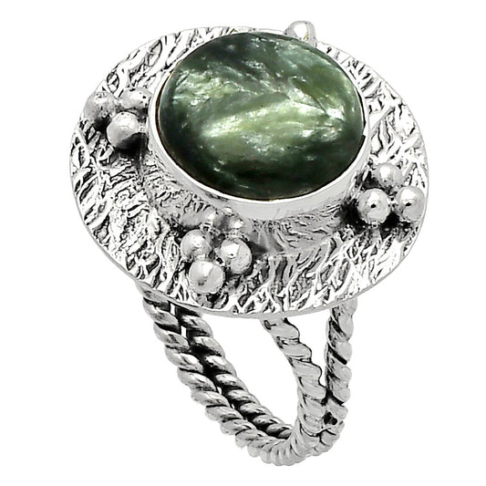 Natural Russian Seraphinite Ring size-7 R-1722 SDR229940