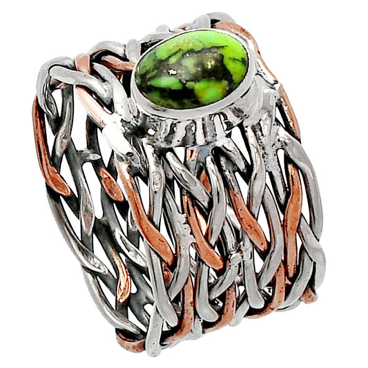 Two Tone - Green Matrix Turquoise Ring size-5.5 R-1589 SDR230014