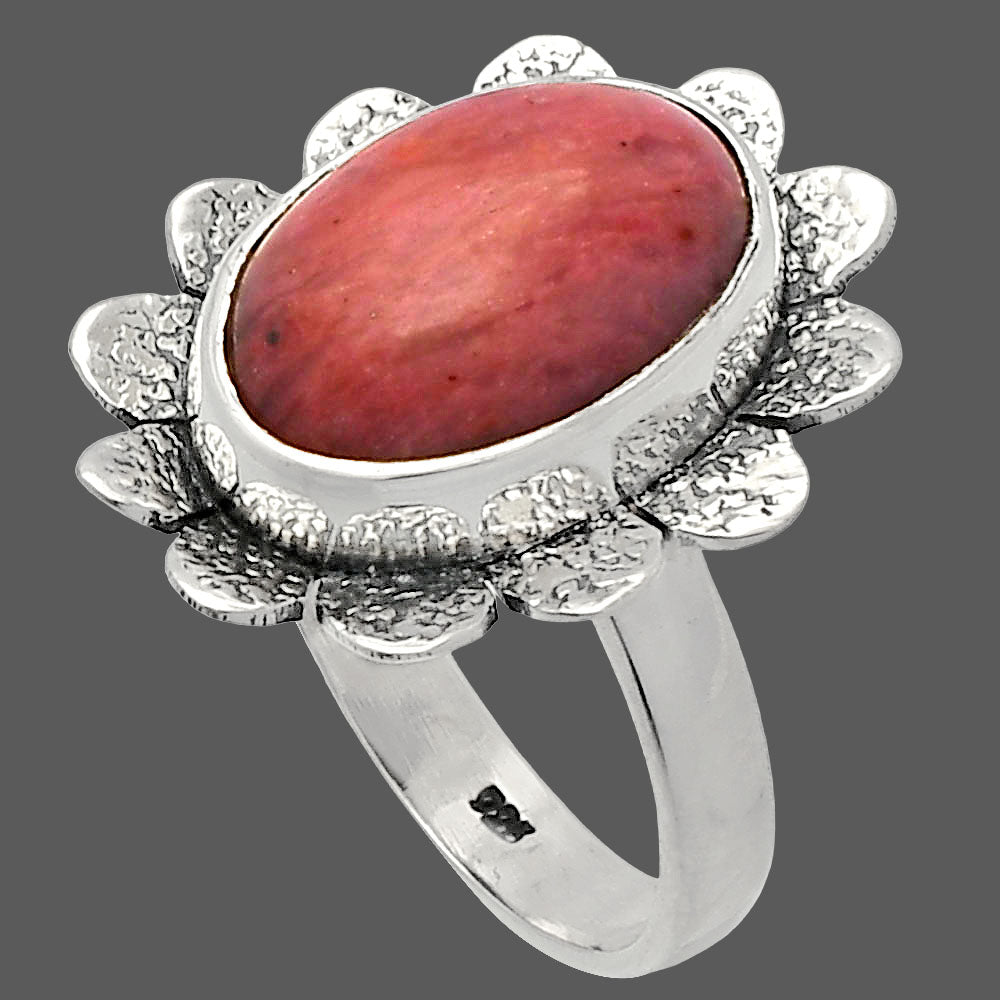 Natural Pink Tulip Quartz Ring size-7.5 R-1241 SDR230075