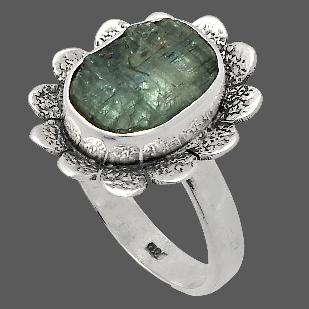 Natural Aquamarine Rough - Brazil Ring size-7 R-1241 SDR230078