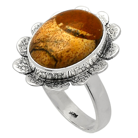 Natural Picture Jasper Ring size-7.5 R-1241 SDR230081