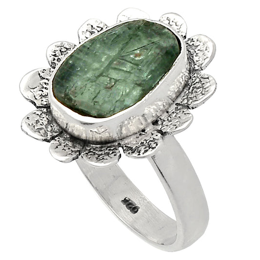 Natural Aquamarine Rough - Brazil Ring size-7 R-1241 SDR230082