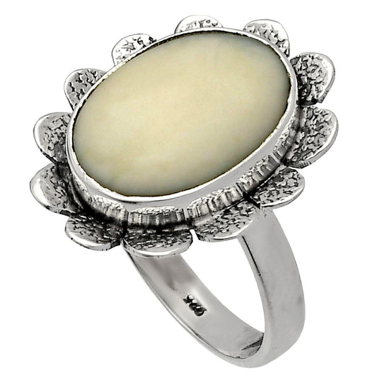 Natural White Opal Ring size-8.5 R-1241 SDR230087