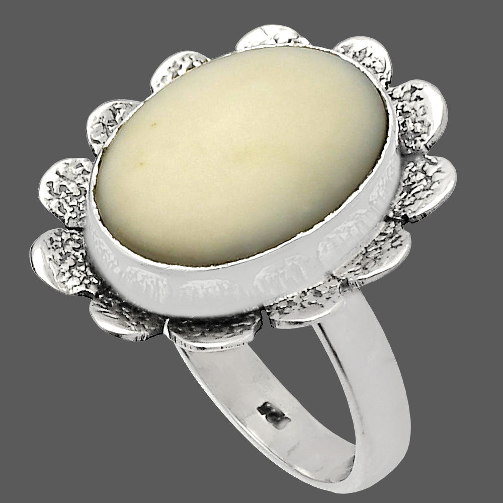 Natural White Opal Ring size-8.5 R-1241 SDR230088