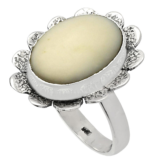 Natural White Opal Ring size-8.5 R-1241 SDR230088