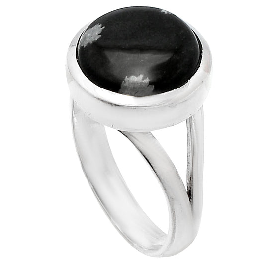 Natural Snow Flake Obsidian Ring size-7 R-1005 SDR230393
