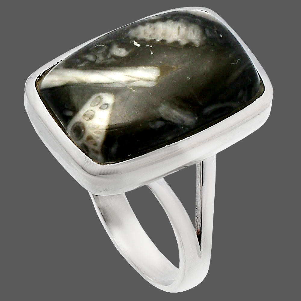 Natural Mexican Cabbing Fossil Ring size-9.5 R-1005 SDR230398