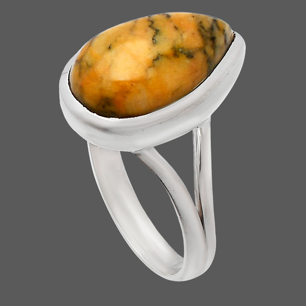 Natural Honey Dendritic Opal Ring size-9 R-1005 SDR230407