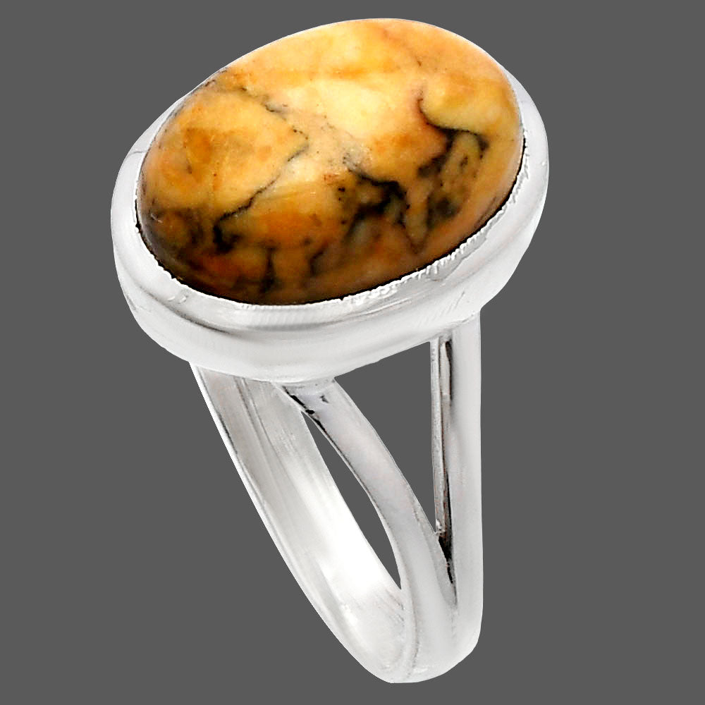 Natural Honey Dendritic Opal Ring size-9.5 R-1005 SDR230420