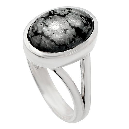 Natural Snow Flake Obsidian Ring size-7 R-1005 SDR230440