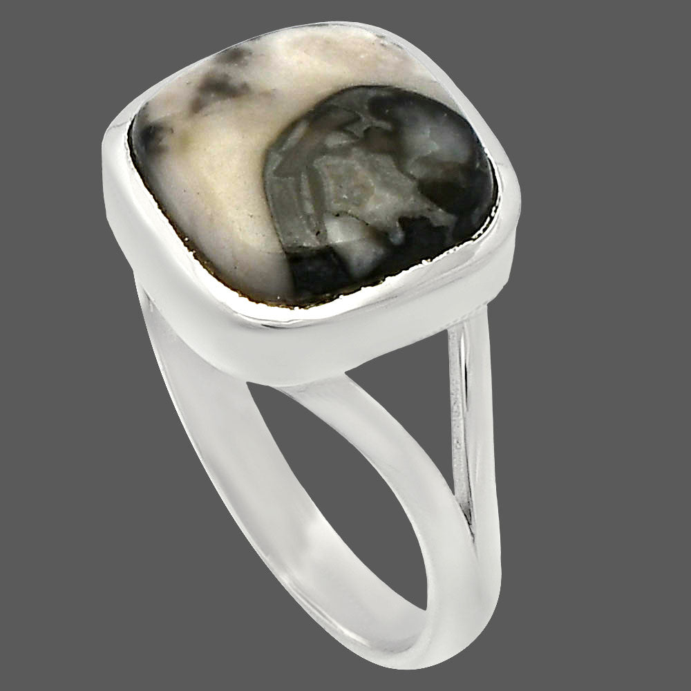 Natural Mexican Cabbing Fossil Ring size-9 R-1005 SDR230512