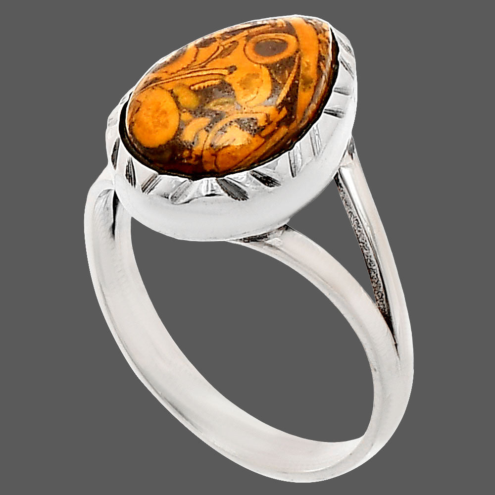 Coquina Fossil Jasper - India Ring size-8 R-1074 SDR230741