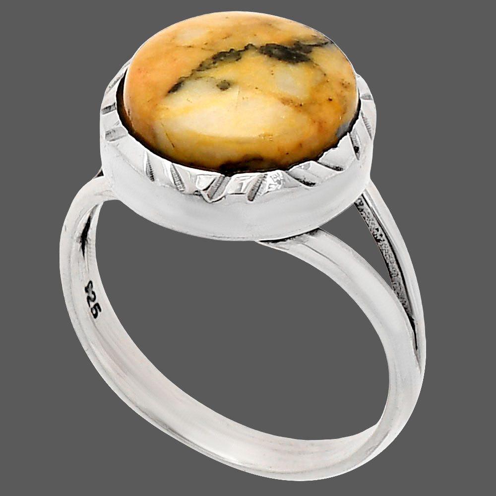 Natural Honey Dendritic Opal Ring size-8 R-1074 SDR230814