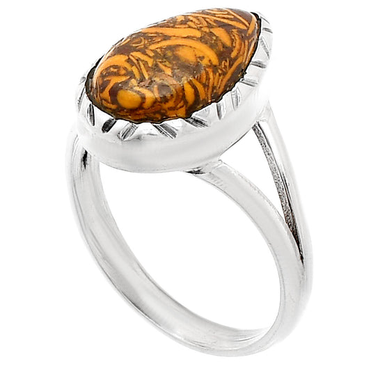 Coquina Fossil Jasper - India Ring size-8 R-1074 SDR230942