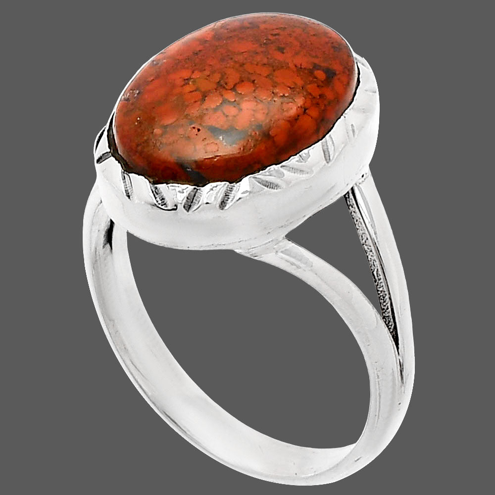 Natural Red Moss Agate Ring size-8 R-1074 SDR230958
