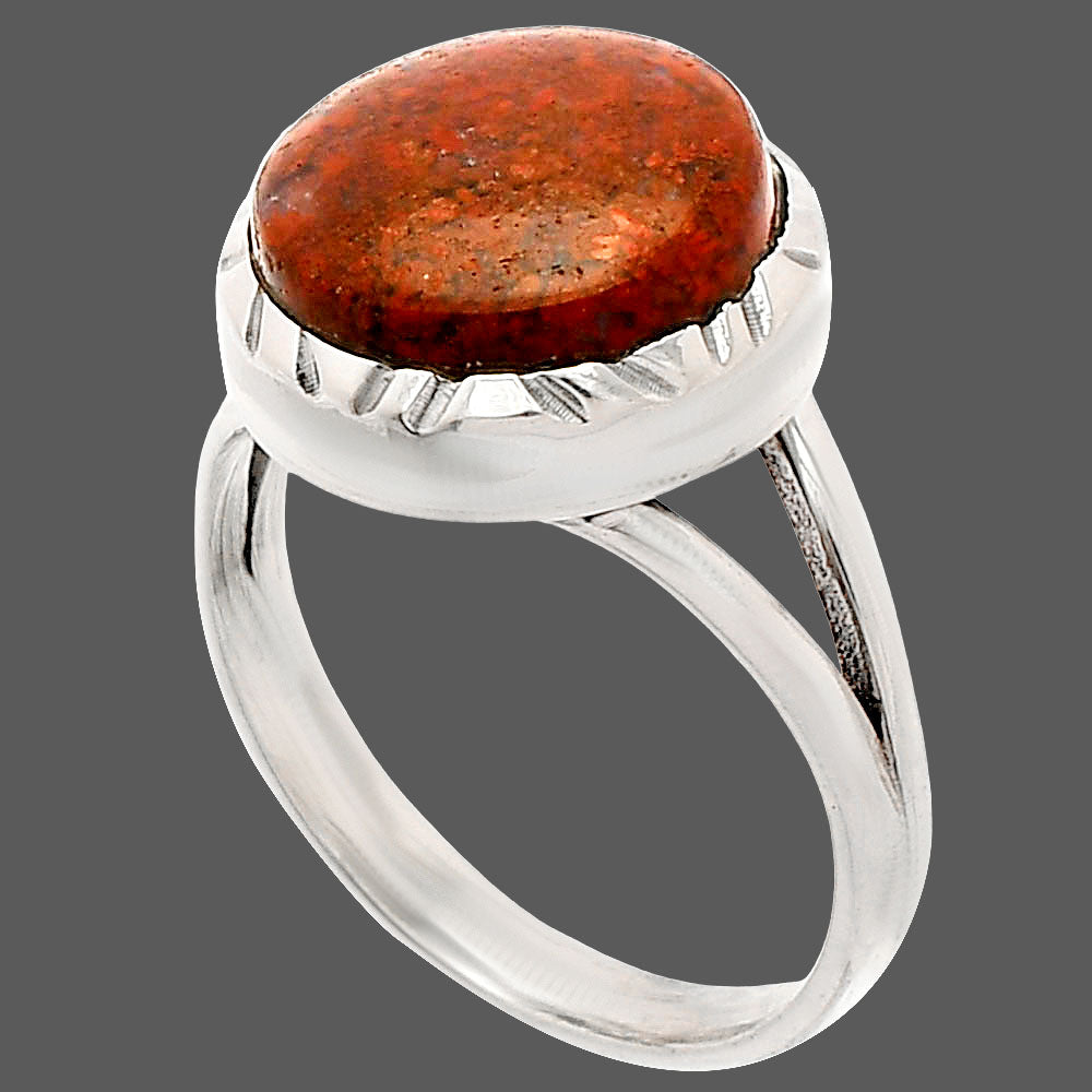 Natural Red Moss Agate Ring size-8 R-1074 SDR230987