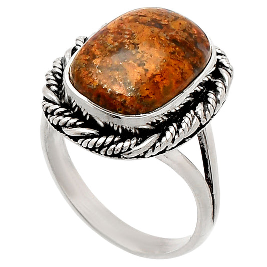 Natural Red Moss Agate Ring size-7 R-1014 SDR231457
