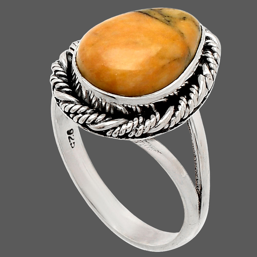 Natural Honey Dendritic Opal Ring size-8 R-1014 SDR231503