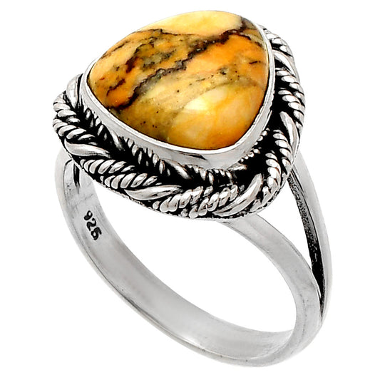 Natural Honey Dendritic Opal Ring size-7 R-1014 SDR231604