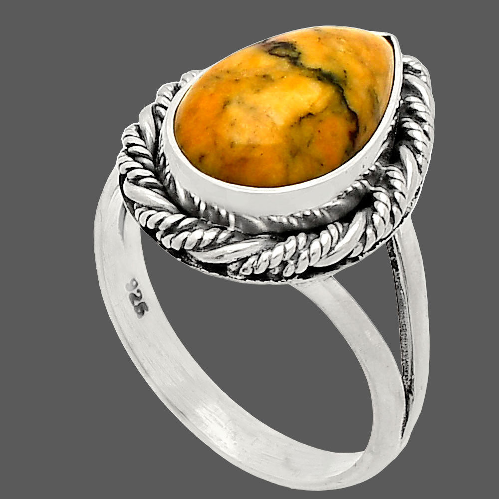 Natural Honey Dendritic Opal Ring size-7 R-1014 SDR231640