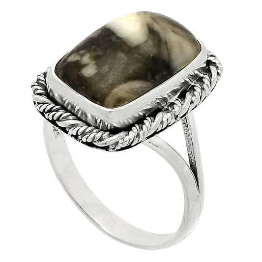 Natural Mexican Cabbing Fossil Ring size-9.5 R-1014 SDR231691