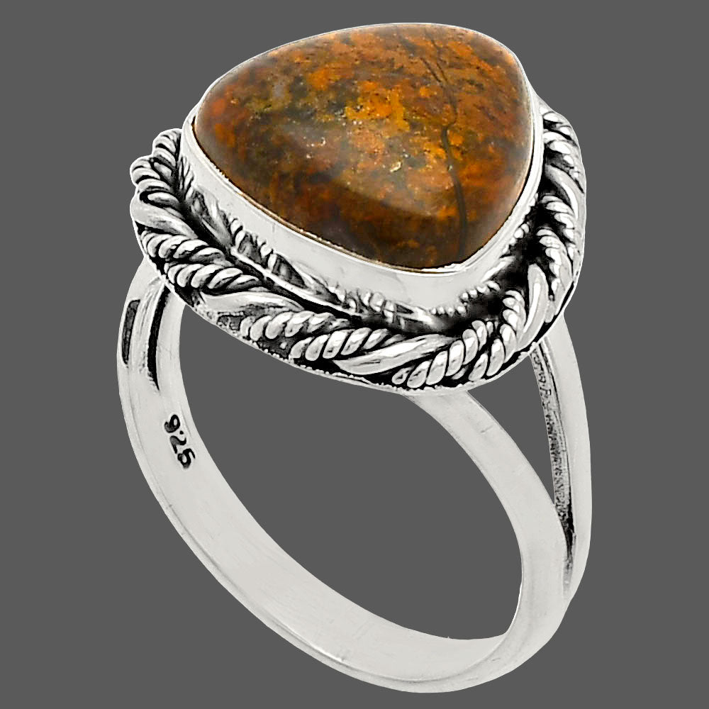 Natural Red Moss Agate Ring size-7 R-1014 SDR231693