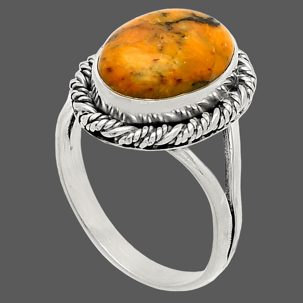 Natural Honey Dendritic Opal Ring size-9 R-1014 SDR231720