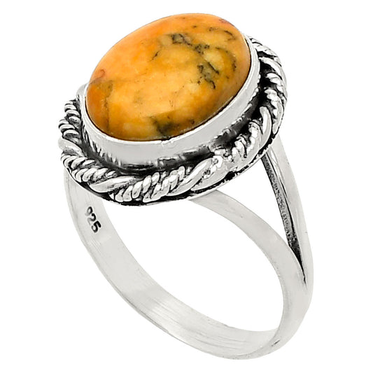 Natural Honey Dendritic Opal Ring size-8 R-1014 SDR231732