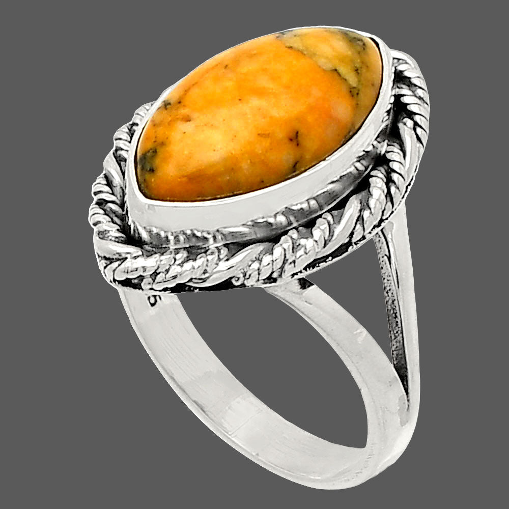 Natural Honey Dendritic Opal Ring size-7 R-1014 SDR231744