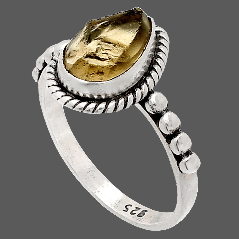 Natural Yellow Scapolite Rough Ring size-8.5 R-1252 SDR232608