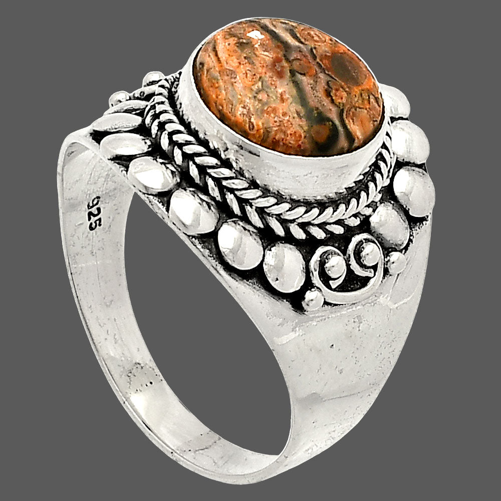Natural Leopard Skin Jasper Ring size-9 R-1399 SDR232641