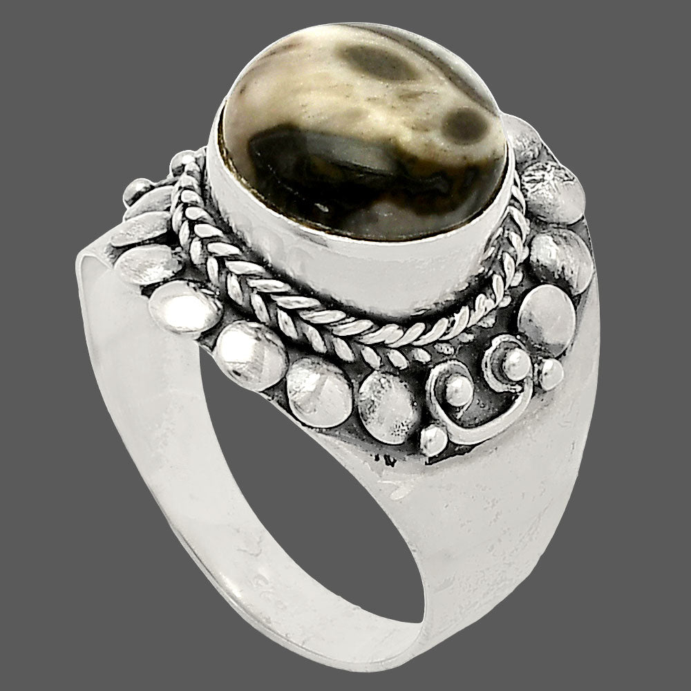 Natural Mexican Cabbing Fossil Ring size-8 R-1399 SDR232653