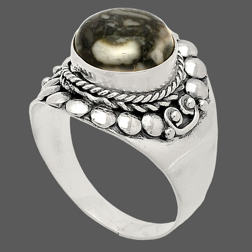 Natural Mexican Cabbing Fossil Ring size-9 R-1399 SDR232687