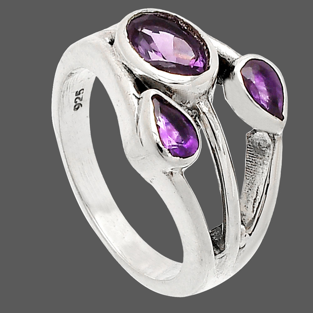 Natural African Amethyst Ring size-6 R-1024 SDR233162