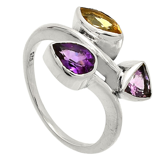 Natural African Amethyst & Citrine Ring size-7 R-1040 SDR233222