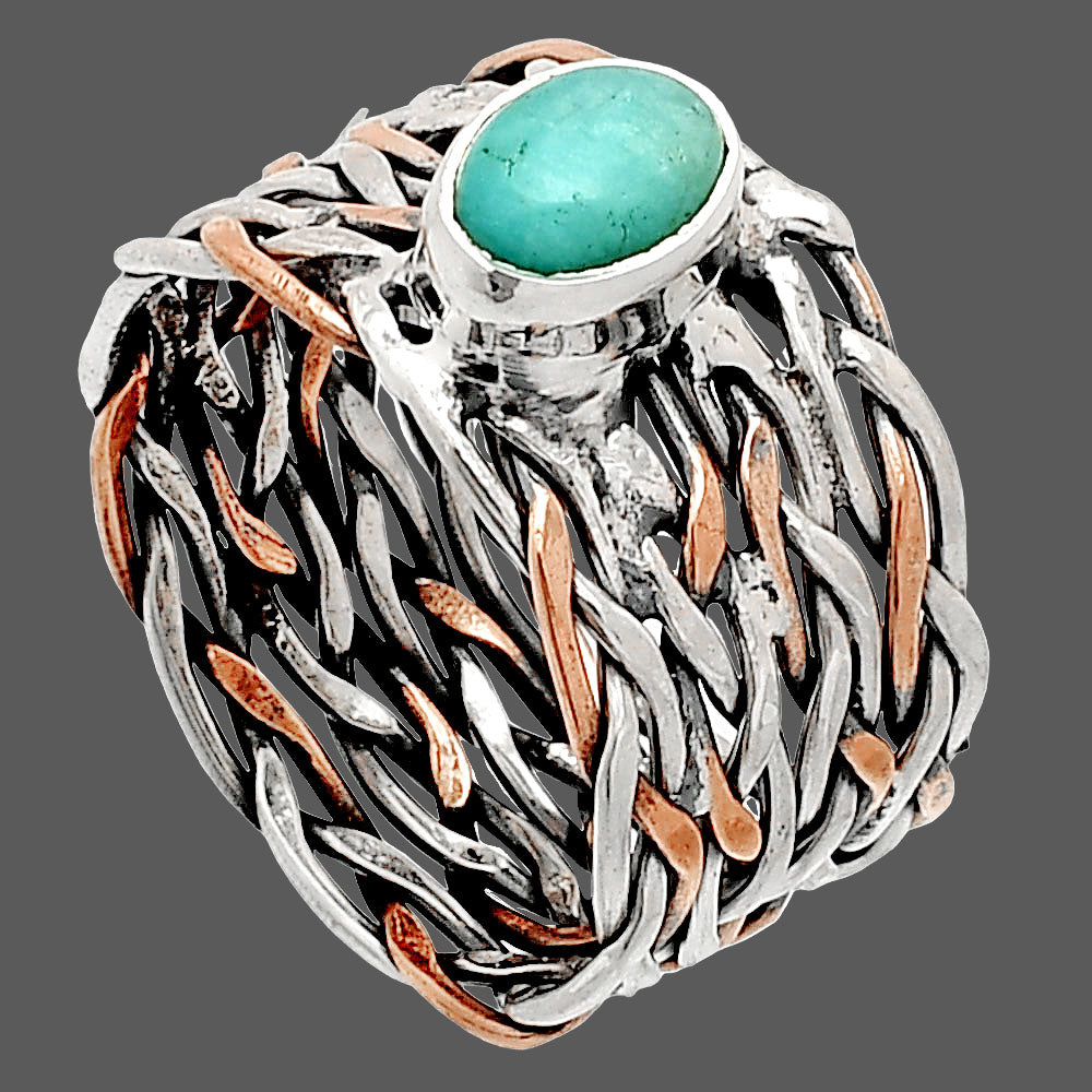 Two Tone - Paraiba Amazonite Ring size-7.5 R-1589 SDR233593