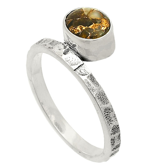 Natural Copper Abalone Shell Ring size-8 R-1037 SDR234125