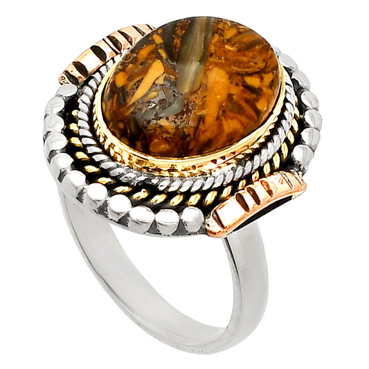 Two Tone - Coquina Fossil Jasper Ring size-7 R-1414 SDR234242
