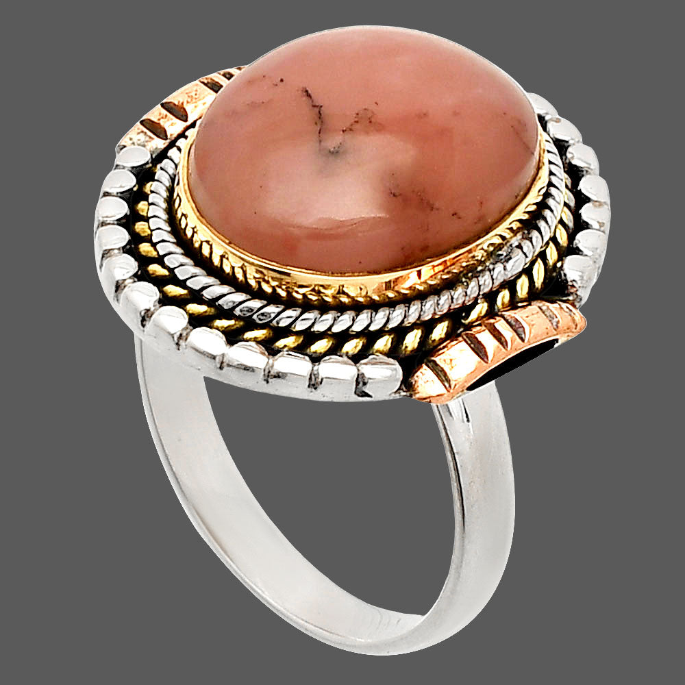 Two Tone - Guava Quartz - Brazil Ring size-8 R-1414 SDR234267