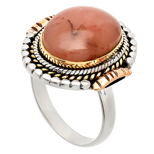 Two Tone - Guava Quartz - Brazil Ring size-8 R-1414 SDR234267