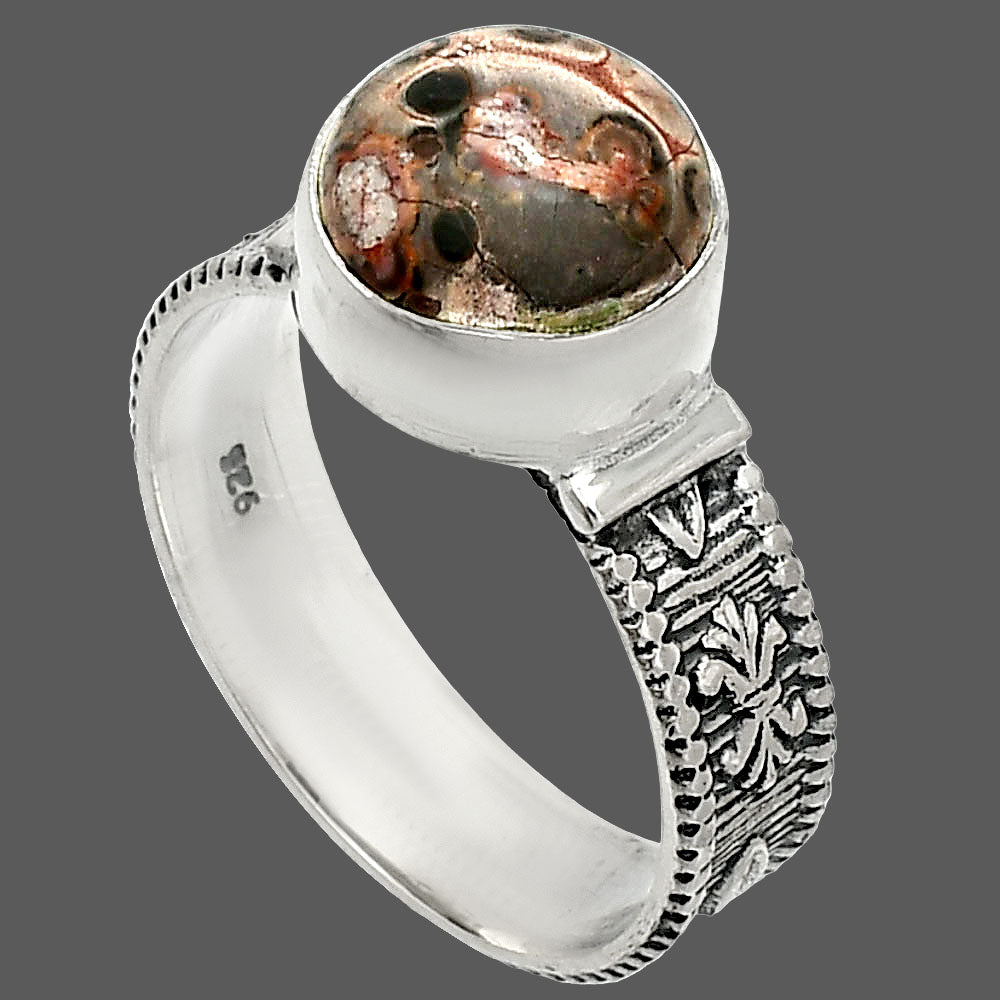 Natural Leopard Skin Jasper Ring size-9 R-1058 SDR235519