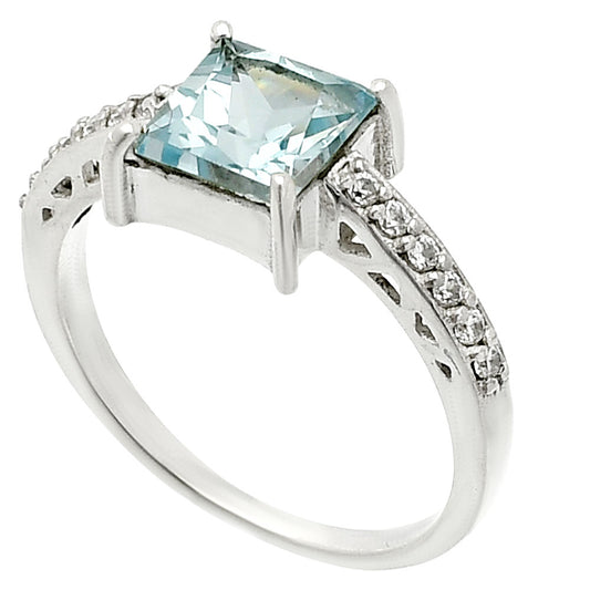 Natural Sky Blue Topaz Ring size-7.5 R-1718 SDR235669