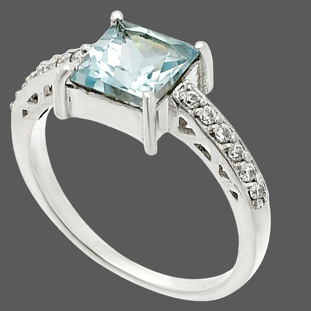 Natural Sky Blue Topaz Ring size-9 R-1718 SDR235674