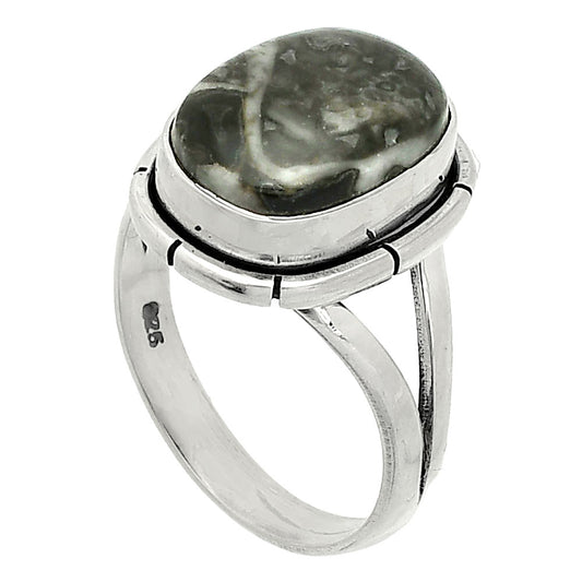 Natural Mexican Cabbing Fossil Ring size-7 R-1012 SDR235708