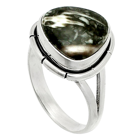Natural Mexican Cabbing Fossil Ring size-7 R-1012 SDR236410