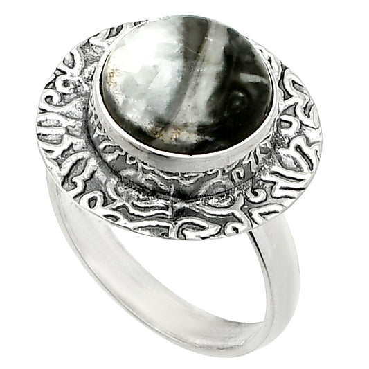 Natural Mexican Cabbing Fossil Ring size-6 R-1649 SDR236460