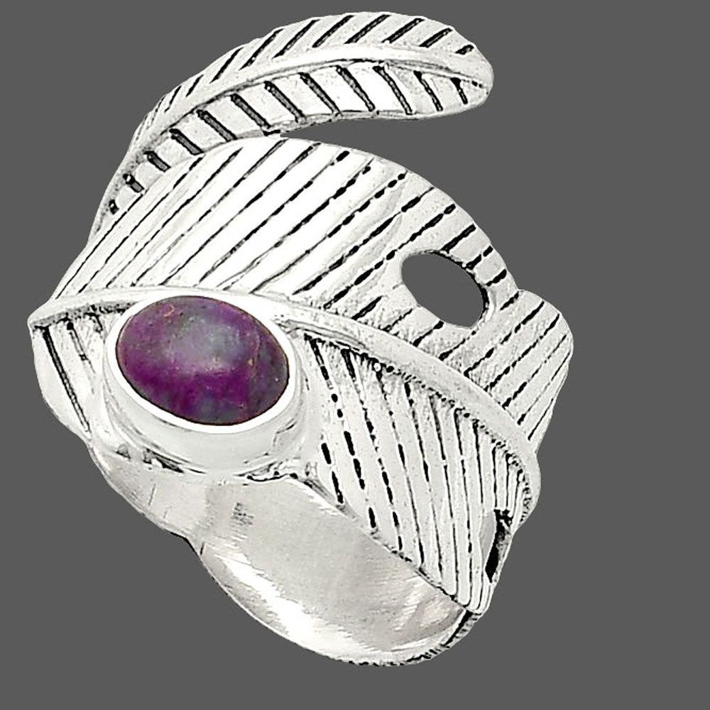 Adjustable Feather - Copper Purple Turquoise Ring size-7 R-1473 SDR237035