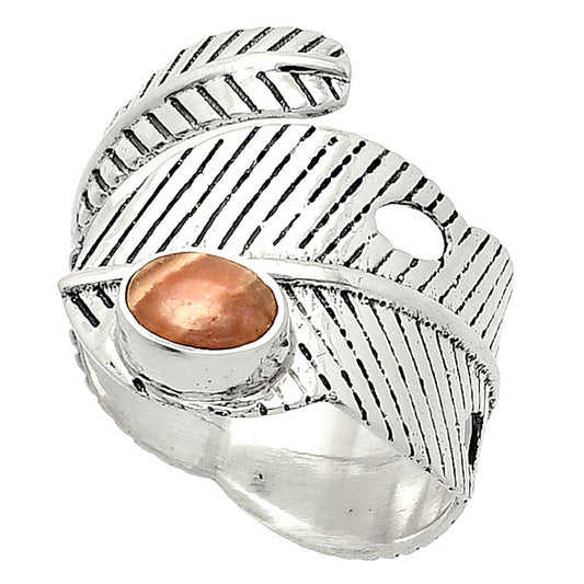 Adjustable Feather Rhodochrosite Argentina Ring size-8.5 R-1473 SDR237039