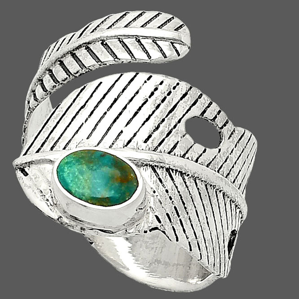 Adjustable Feather Peruvian Opalina Ring size-8 R-1473 SDR237042